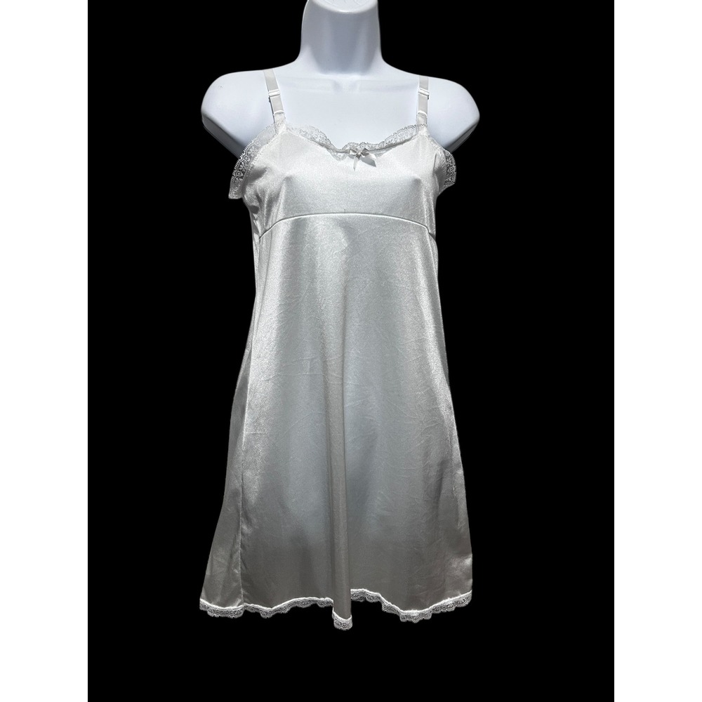 SC‎ Collection Women Babydoll Slip Dress 10 White Satin Lace Romantic  Lingerie